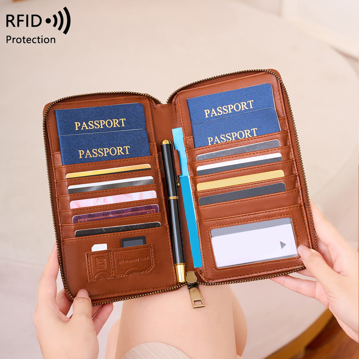 Passport Holder Rfid - Modny portfel na paszport z blokadą