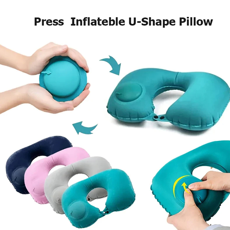 Travel Pillow Inflatable - Nadmuchiwana przenośna poduszka pod szyję w