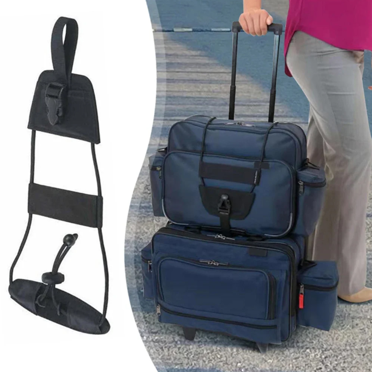 Luggage Strap Belt - Pasek łączący bagaż podróżny, wytrzymały nylonowy