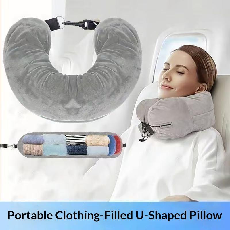 Travel Pillow Inflatable - Poduszka podróżna do samolotu z możliwością