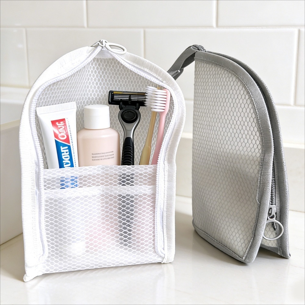 Travel Accessories Toiletries - Siatkowa kosmetyczka oddychająca szybkoschnąca stojąca pionowa