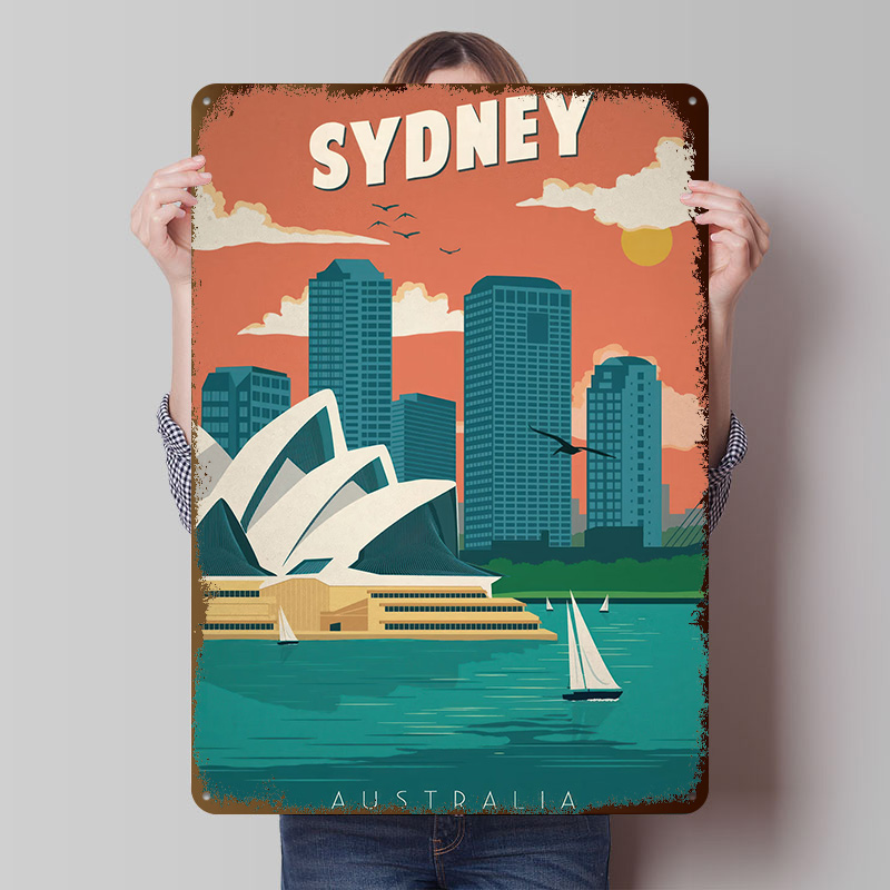 Travel Accessories Sydney - Sydney Plakat Podróżniczy Personalizowane Metalowe Tabliczki