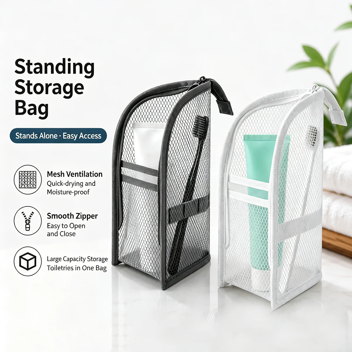 Stojąca kosmetyczka z siatki n – Travel Accessories Toiletries recenzja i cena