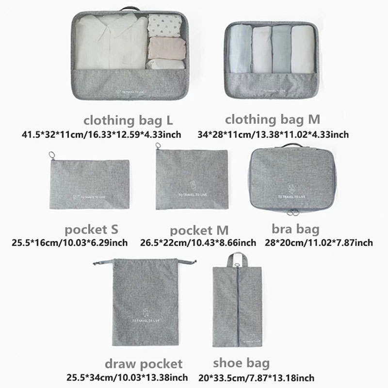 7-częściowy zestaw kostek do p – Travel Accessories Kit For Women recenzja i cena