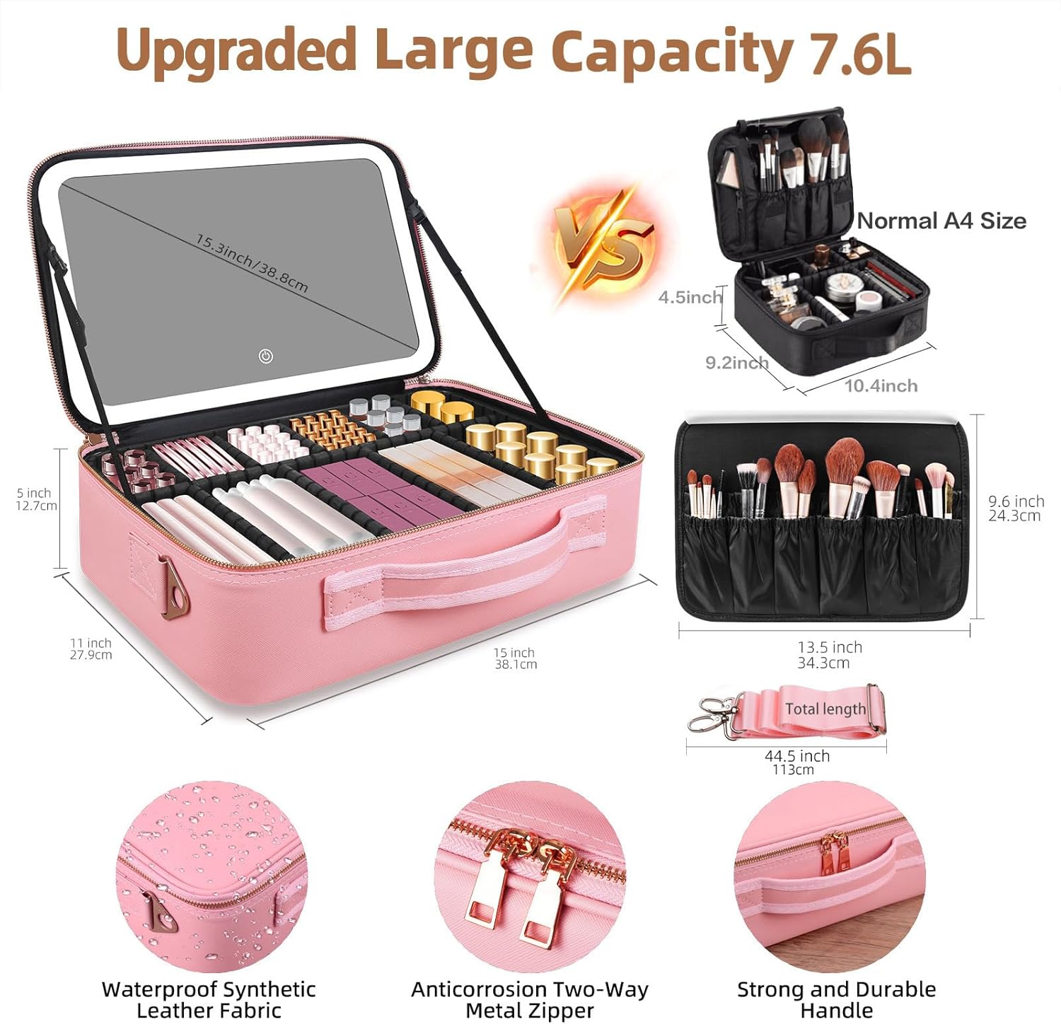 Duża kosmetyczka z lustrem LED – Travel Accessories Toiletries recenzja i cena